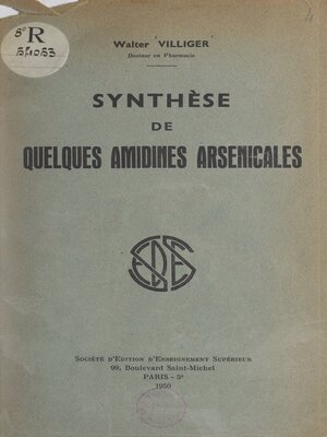 cover image of Synthèse de quelques amidines arsenicales